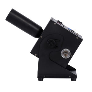 GloboStar® 51174 HYDRA Επαγγελματική Επιδαπέδια Μηχανή Cannon CO2 JET Smoke Effect Machine – Κανόνι JET Εφέ Καπνού-Ομίχλης CO2 150W AC 220V-240V DMX512 Display on Body – Μαύρο – L24 x W16.5 x H40cm