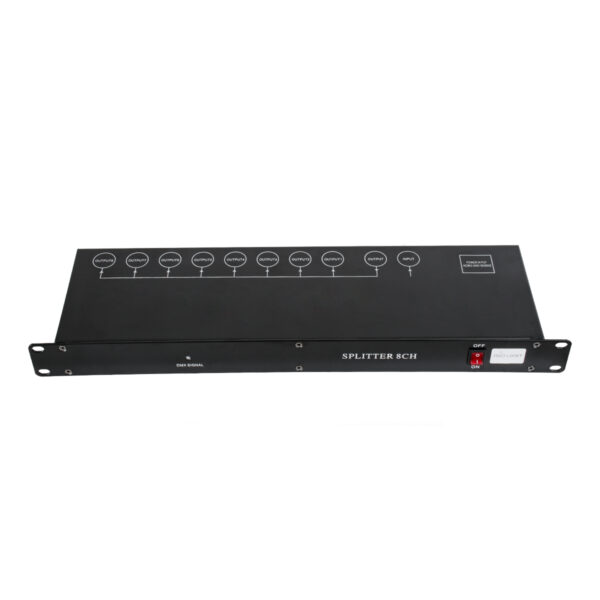 GloboStar® SPLITTER 51178 Διακλαδωτής & Ενισχυτής Σήματος DMX 8 Καναλιών – Rack Mount – AC 220-240V IP20 – Μ48 x Π17 x Υ4.5cm – 2 Χρόνια Εγγύηση