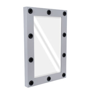 GloboStar® MAKEUP MIRROR-60×90-3 Μοντέρνος Καθρέπτης Μακιγιάζ με Πλαίσιο Φυσικού Ξύλου με Διακόπτη On/Off 10 x E27 AC220-240V – Μ60 x Π7 x Υ90cm – Γκρι Τσιμέντου