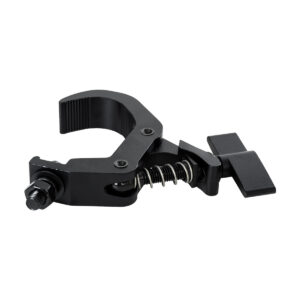 GloboStar® CLAMPS 51180 Επαγγελματικός Γάντζος Hook Αλουμινίου Ύψηλης Αντοχής για Κρέμαση, Στήριξη & Τοποθέτηση Προϊόντων Stage σε Τράσες – Μ16 x Π12 x Υ2.5cm – Μαύρο