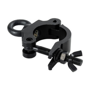 GloboStar® CLAMPS 51182 Επαγγελματικός Γάντζος Hook Αλουμινίου Ύψηλης Αντοχής για Κρέμαση, Στήριξη & Τοποθέτηση Προϊόντων Stage σε Τράσες – Μ16 x Π12 x Υ3cm – Μαύρο