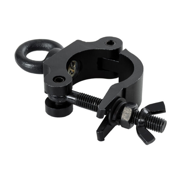 GloboStar® CLAMPS 51182 Επαγγελματικός Γάντζος Hook Αλουμινίου Ύψηλης Αντοχής για Κρέμαση, Στήριξη & Τοποθέτηση Προϊόντων Stage σε Τράσες – Μ16 x Π12 x Υ3cm – Μαύρο