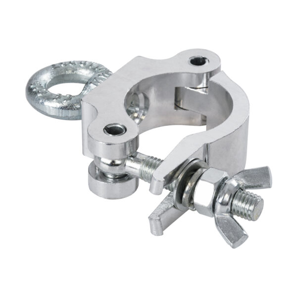 GloboStar® CLAMPS 51186 Επαγγελματικός Γάντζος Hook Αλουμινίου Ύψηλης Αντοχής για Κρέμαση, Στήριξη & Τοποθέτηση Προϊόντων Stage σε Τράσες – Μ16 x Π12 x Υ3cm – Χρώμιο