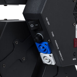 GloboStar® 51195 HALO HEXA Επαγγελματικό Φωτιστικό Ειδικών Εφέ DIGITAL MATRIX PIXEL & Blinder – 7 x 50W LED COB Chips Ultra Gold Warm White 2200K & 168 x 0.5W LED SMD5050 Chips RGB – AC 220V-240V DMX512 Display on Body – Μαύρο – Μ50 x Π10.5 x Υ47cm