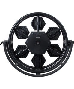 GloboStar® 51196 HALO HEXA Επαγγελματικό Φωτιστικό Ειδικών Εφέ DIGITAL MATRIX PIXEL & Blinder – 7 x 100W LED COB Chips Ultra Gold Warm White 2200K & 168 x 0.5W LED SMD5050 Chips RGB – AC 220V-240V DMX512 Display on Body – Μαύρο – Μ95 x Π17.5 x Υ78.5cm