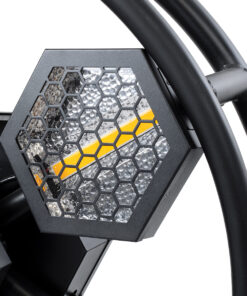 GloboStar® 51196 HALO HEXA Επαγγελματικό Φωτιστικό Ειδικών Εφέ DIGITAL MATRIX PIXEL & Blinder – 7 x 100W LED COB Chips Ultra Gold Warm White 2200K & 168 x 0.5W LED SMD5050 Chips RGB – AC 220V-240V DMX512 Display on Body – Μαύρο – Μ95 x Π17.5 x Υ78.5cm