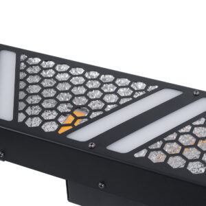 GloboStar® 51200 HALO HEXA Επαγγελματικό Φωτιστικό Ειδικών Εφέ DIGITAL MATRIX PIXEL & Blinder – 5 x 50W LED COB Chips Ultra Gold Warm White 2200K & 90 x 0.5W LED SMD5050 Chips RGB – AC 220V-240V DMX512 Display on Body – Μαύρο – Μ100 x Π13 x Υ10.5cm – 2 Χρόνια Εγγύση