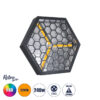 GloboStar® 51201 HALO HEXA Επαγγελματικό Φωτιστικό Ειδικών Εφέ DIGITAL MATRIX PIXEL & Blinder – 3 x 80W LED COB Chips Ultra Gold Warm White 2200K & 30 x 0.5W LED SMD5050 Chips RGB – AC 220V-240V DMX512 Display on Body – Μαύρο – Μ38 x Π38 x Υ22cm – 2 Χρόνια Εγγύση