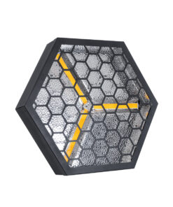 GloboStar® 51201 HALO HEXA Επαγγελματικό Φωτιστικό Ειδικών Εφέ DIGITAL MATRIX PIXEL & Blinder – 3 x 80W LED COB Chips Ultra Gold Warm White 2200K & 30 x 0.5W LED SMD5050 Chips RGB – AC 220V-240V DMX512 Display on Body – Μαύρο – Μ38 x Π38 x Υ22cm – 2 Χρόνια Εγγύση