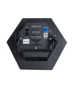 GloboStar® 51201 HALO HEXA Επαγγελματικό Φωτιστικό Ειδικών Εφέ DIGITAL MATRIX PIXEL & Blinder – 3 x 80W LED COB Chips Ultra Gold Warm White 2200K & 30 x 0.5W LED SMD5050 Chips RGB – AC 220V-240V DMX512 Display on Body – Μαύρο – Μ38 x Π38 x Υ22cm – 2 Χρόνια Εγγύση