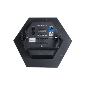 GloboStar® 51201 HALO HEXA Επαγγελματικό Φωτιστικό Ειδικών Εφέ DIGITAL MATRIX PIXEL & Blinder – 3 x 80W LED COB Chips Ultra Gold Warm White 2200K & 30 x 0.5W LED SMD5050 Chips RGB – AC 220V-240V DMX512 Display on Body – Μαύρο – Μ38 x Π38 x Υ22cm – 2 Χρόνια Εγγύση