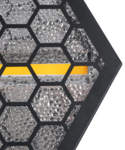 GloboStar® 51201 HALO HEXA Επαγγελματικό Φωτιστικό Ειδικών Εφέ DIGITAL MATRIX PIXEL & Blinder – 3 x 80W LED COB Chips Ultra Gold Warm White 2200K & 30 x 0.5W LED SMD5050 Chips RGB – AC 220V-240V DMX512 Display on Body – Μαύρο – Μ38 x Π38 x Υ22cm – 2 Χρόνια Εγγύση