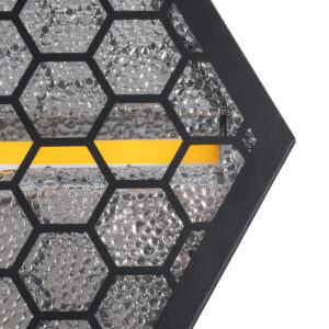 GloboStar® 51201 HALO HEXA Επαγγελματικό Φωτιστικό Ειδικών Εφέ DIGITAL MATRIX PIXEL & Blinder – 3 x 80W LED COB Chips Ultra Gold Warm White 2200K & 30 x 0.5W LED SMD5050 Chips RGB – AC 220V-240V DMX512 Display on Body – Μαύρο – Μ38 x Π38 x Υ22cm – 2 Χρόνια Εγγύση