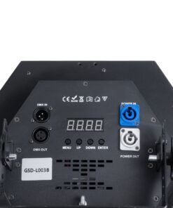 GloboStar® 51201 HALO HEXA Επαγγελματικό Φωτιστικό Ειδικών Εφέ DIGITAL MATRIX PIXEL & Blinder – 3 x 80W LED COB Chips Ultra Gold Warm White 2200K & 30 x 0.5W LED SMD5050 Chips RGB – AC 220V-240V DMX512 Display on Body – Μαύρο – Μ38 x Π38 x Υ22cm – 2 Χρόνια Εγγύση