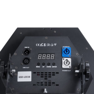 GloboStar® 51201 HALO HEXA Επαγγελματικό Φωτιστικό Ειδικών Εφέ DIGITAL MATRIX PIXEL & Blinder – 3 x 80W LED COB Chips Ultra Gold Warm White 2200K & 30 x 0.5W LED SMD5050 Chips RGB – AC 220V-240V DMX512 Display on Body – Μαύρο – Μ38 x Π38 x Υ22cm – 2 Χρόνια Εγγύση