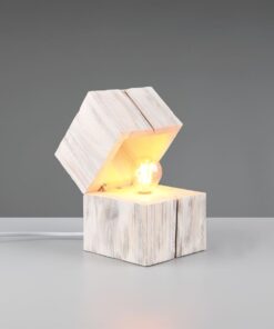 Επιτραπέζιο Φωτιστικό Σεντούκι Λευκό Φυσικό Ξύλο TREASURE 1xE14 Trio Lighting – 514110101