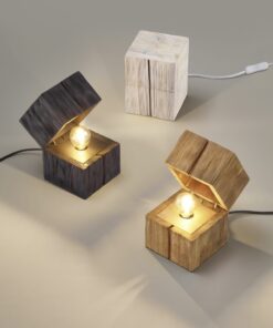 Επιτραπέζιο Φωτιστικό Σεντούκι Λευκό Φυσικό Ξύλο TREASURE 1xE14 Trio Lighting – 514110101