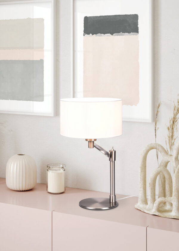 Επιτραπέζιο Φωτιστικό Trio Lighting CASSIO  1x E27 Νίκελ Ματ Μεταλλικό   – 514400107