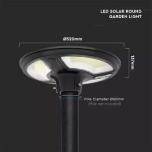 Φωτιστικό για κολώνα Κήπου LED 10W 4000K Μαύρου Χρώματος με Αισθητήρα RF και Χειριστήριο IP65 V-TAC – 5152