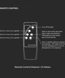 Φωτιστικό για κολώνα Κήπου LED 10W 4000K Μαύρου Χρώματος με Αισθητήρα RF και Χειριστήριο IP65 V-TAC – 5152
