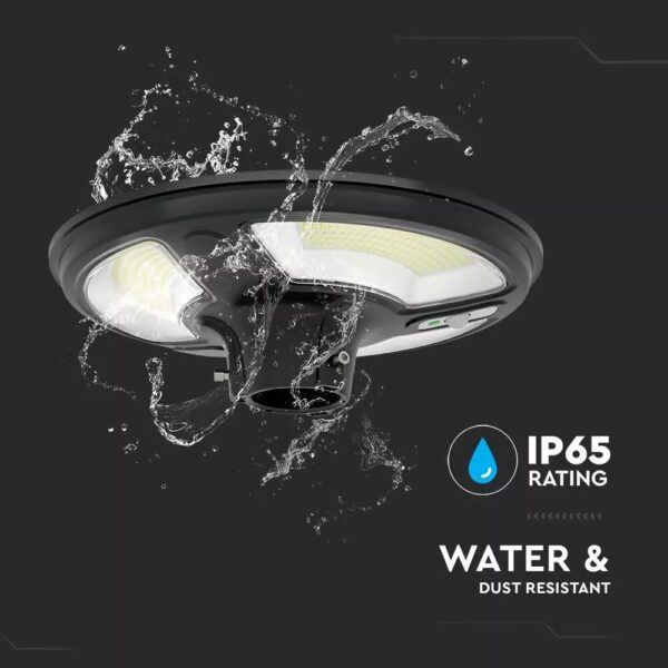 Ηλιακό Φωτιστικό για κολώνα Κήπου LED 10W 6500K Μαύρου Χρώματος με Αισθητήρα RF και Χειριστήριο IP65 V-TAC – 5153