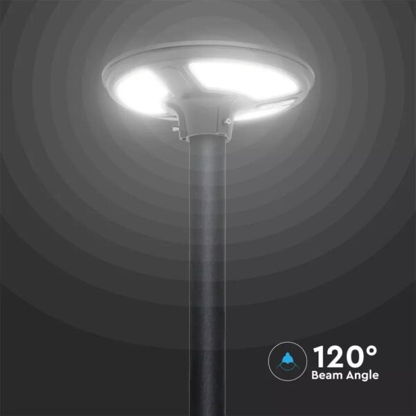 Ηλιακό Φωτιστικό για κολώνα Κήπου LED 10W 6500K Μαύρου Χρώματος με Αισθητήρα RF και Χειριστήριο IP65 V-TAC – 5153