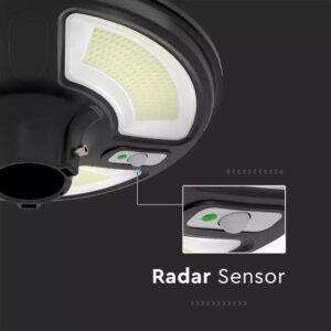 Ηλιακό Φωτιστικό για κολώνα Κήπου LED 10W 6500K Μαύρου Χρώματος με Αισθητήρα RF και Χειριστήριο IP65 V-TAC – 5153