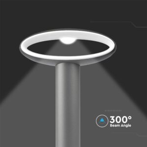 LED Επιδαπέδιο Φωτιστικό 9W V-TAC 30cm Αδιάβροχο IP54 Γκρι Αλουμίνιο Θερμό 3000K – 5154