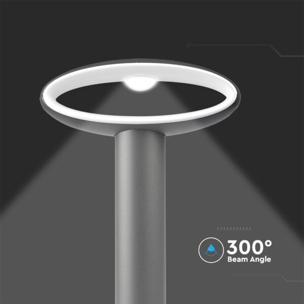 LED Επιδαπέδιο Φωτιστικό 9W V-TAC 30cm Αδιάβροχο IP54 Γκρι Αλουμίνιο Θερμό 3000K – 5154