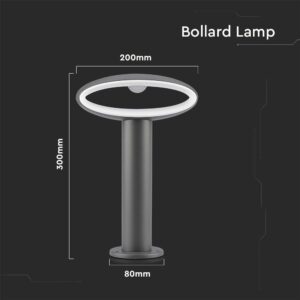 LED Επιδαπέδιο Φωτιστικό 9W V-TAC 30cm Αδιάβροχο IP54 Γκρι Αλουμίνιο Θερμό 3000K – 5154