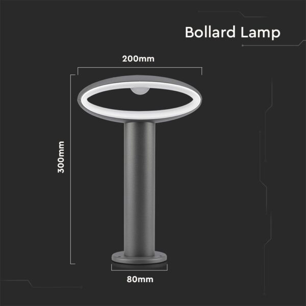 LED Επιδαπέδιο Φωτιστικό 9W V-TAC 30cm Αδιάβροχο IP54 Γκρι Αλουμίνιο Θερμό 3000K – 5154