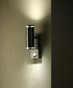 Εξωτερικό επιτοίχιο φωτιστικό 2 x GU10 Στρογγυλό Satin Nickel με αισθητήρα V-TAC – 5157