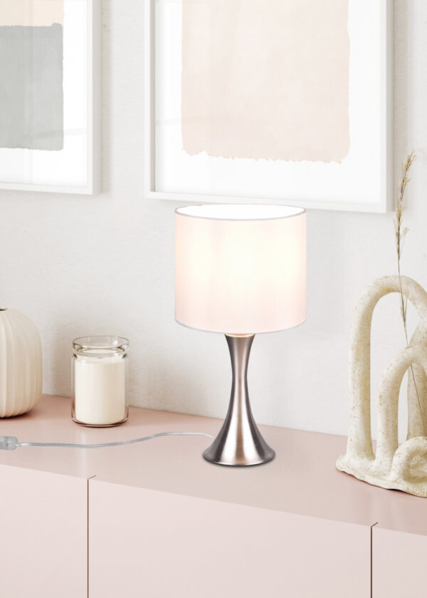 Επιτραπέζιο Φωτιστικό Trio Lighting SABIA  1x E27 Νίκελ Ματ Μεταλλικό   – 515790107