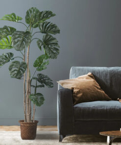 GloboStar® Artificial Garden SKIATHOS 20346 Διακοσμητικό Ψάθινο Καλάθι – Κασπώ Γλάστρα – Flower Pot Καφέ Φ26cm x Υ26cm