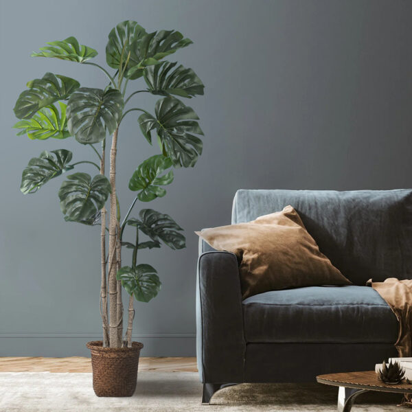 GloboStar® Artificial Garden SKIATHOS 20346 Διακοσμητικό Ψάθινο Καλάθι – Κασπώ Γλάστρα – Flower Pot Καφέ Φ26cm x Υ26cm