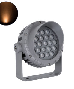 GloboStar® FLOOD-MENA 90336 Προβολέας Wall Washer με Αντιθαμβωτική Γρίλια για Φωτισμό Κτιρίων LED 24W 2040lm 30° AC 220-240V Αδιάβροχο IP67 L19.5 x W16 x H21cm Αρχιτεκτονικό Πορτοκαλί 2200K – Γκρι Ανθρακί – 3 Years Warranty