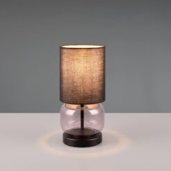 Πορτατίφ Trio Lighting 1x E27 Φιμέ Γυαλί Μαύρο Αμπαζουρ – 517800154