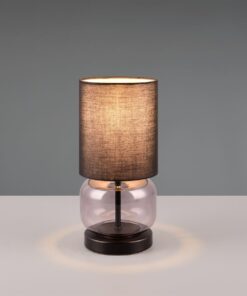 Πορτατίφ Trio Lighting 1x E27 Φιμέ Γυαλί Μαύρο Αμπαζουρ – 517800154