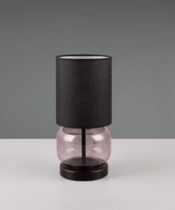 Πορτατίφ Trio Lighting 1x E27 Φιμέ Γυαλί Μαύρο Αμπαζουρ – 517800154