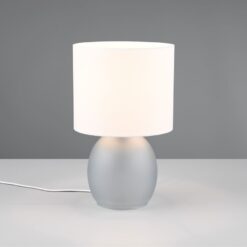 Πορτατίφ Trio Lighting 1x E14 Γκρι Γυαλί με Λευκό Αμπαζούρ – 517900111