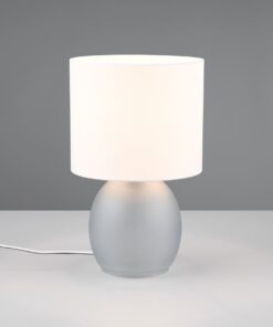 Πορτατίφ Trio Lighting 1x E14 Γκρι Γυαλί με Λευκό Αμπαζούρ – 517900111