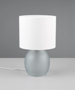 Πορτατίφ Trio Lighting 1x E14 Γκρι Γυαλί με Λευκό Αμπαζούρ – 517900111