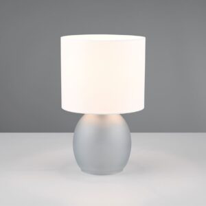 Πορτατίφ Trio Lighting 1x E14 Γκρι Γυαλί με Λευκό Αμπαζούρ – 517900111