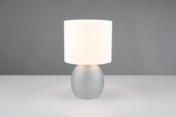 Πορτατίφ Trio Lighting 1x E14 Γκρι Γυαλί με Λευκό Αμπαζούρ – 517900111