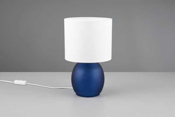 Πορτατίφ Trio Lighting 1x E14 Μπλε Γυαλί με Λευκό Αμπζουρ – 517900112