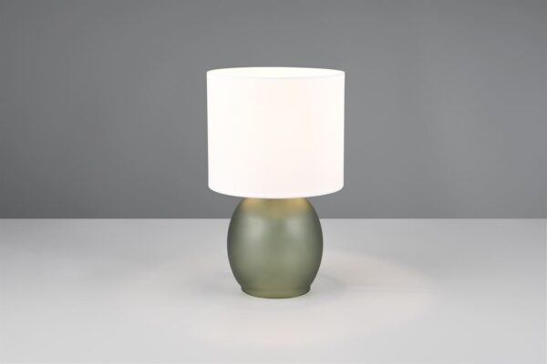 Πορτατίφ Trio Lighting 1x E14 Πράσινο Γυαλί με Λευκό Αμπζουρ – 517900115