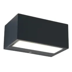 Lutec Gemini Square Small Φωτιστικό Τοίχου Up&Down Εξωτερικού Χώρου Σκούρο Γκρι LED 500lm 4000K IP54 – 5189102118