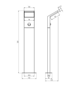 Κολωνάκι Trio Lighting LED 9W Ανθρακί Αλουμίνιο 900lm 3000K IP54 521169142