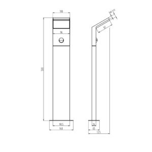 Κολωνάκι Trio Lighting LED 9W  Ανθρακί Αλουμίνιο 900lm 3000K IP54 521169142