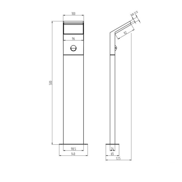 Κολωνάκι Trio Lighting LED 9W  Ανθρακί Αλουμίνιο 900lm 3000K IP54 521169142